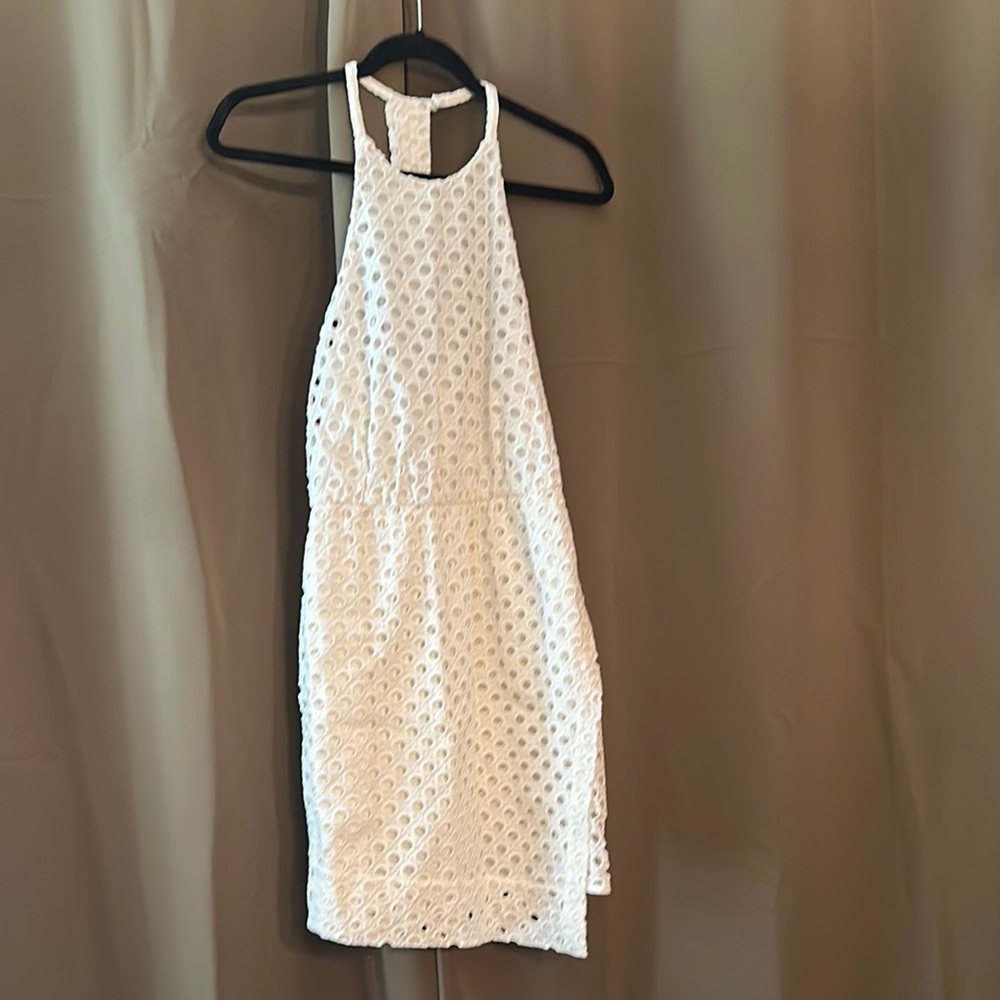 Annie Griffin White Eyelet Halter Dress